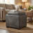 Newfield Grey Wood Top Tray Storage Cube Ottoman in Bonded Leather-2131141661