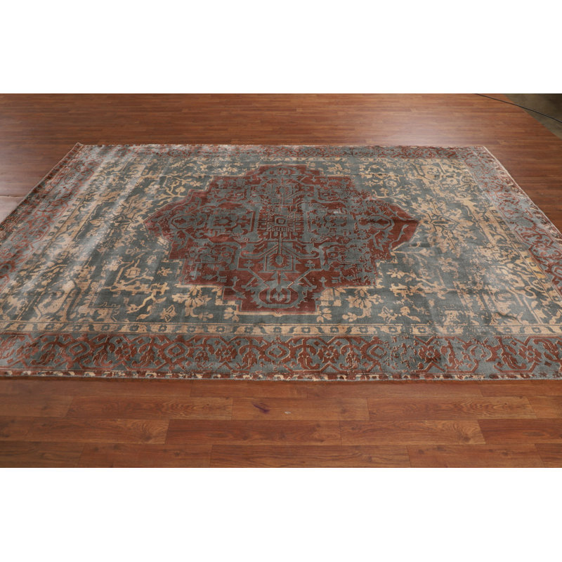 Tapis contemporain en laine à motif abstrait 7 x 10
