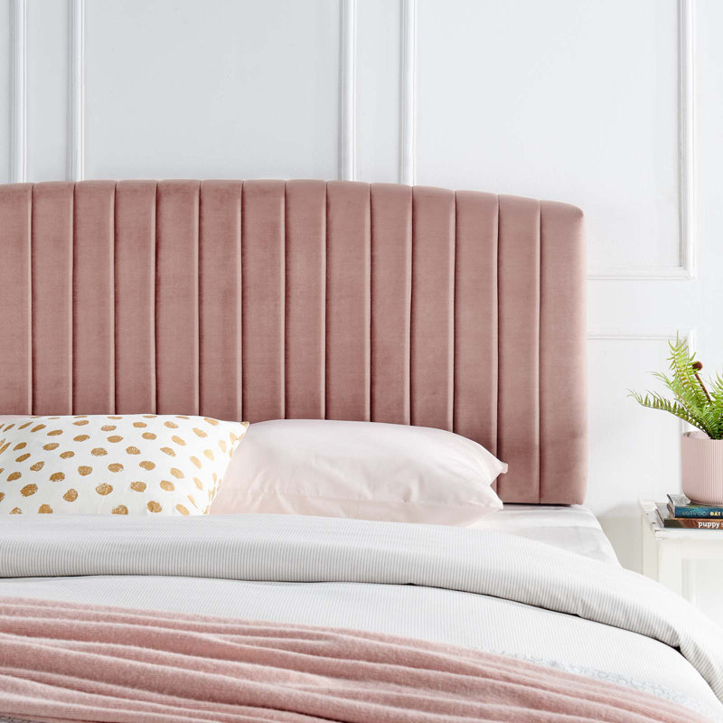Rebecca Performance Velvet Headboard, Dusty Rose, Twin