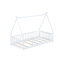 Lit simple en forme de tente, lit tipi avec garde-corps, lattes, blanc-1106594792