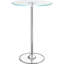 Table bistro à DEL avec plateau en verre - ronde pour salle à manger, hauteur de 42 pouces, largeur et profondeur de 28 pouces, lumière DEL douce et chaleureuse, fabrication en métal, surface facile d'entretien
