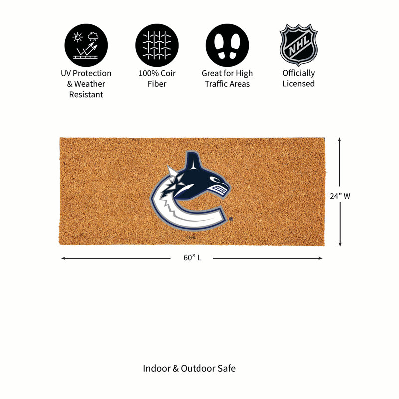 Très grand tapis couleur coco Vancouver Canucks, 60 po x 24 po