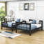 Lit superposé double, lit superposé en bois avec rangement et garde-corps-1477049021