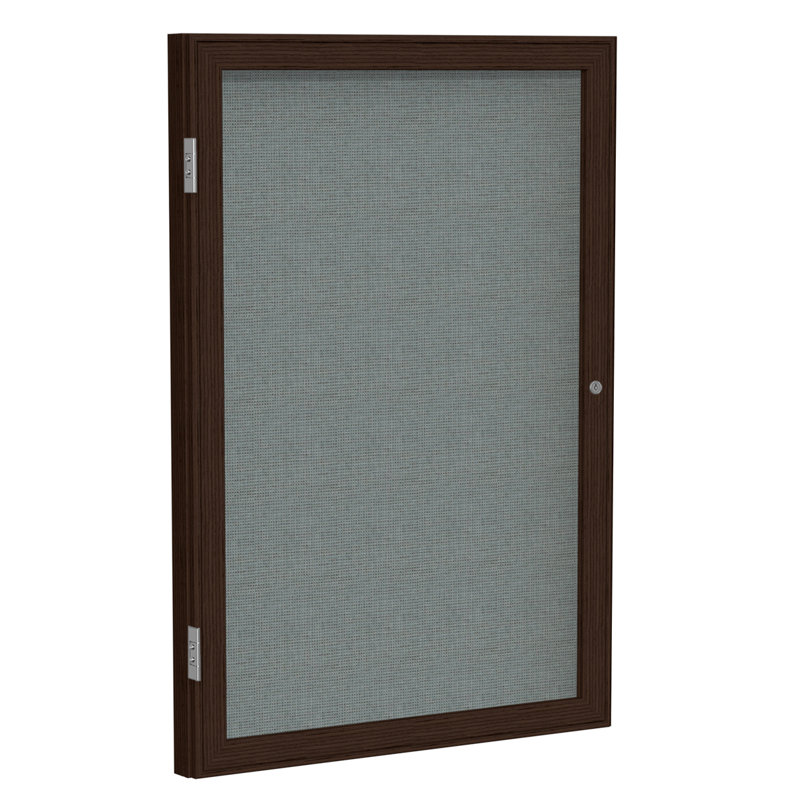 Tableau d'affichage fermé, Noyer, Gris, H 2 pi x l 1 pi 6 po