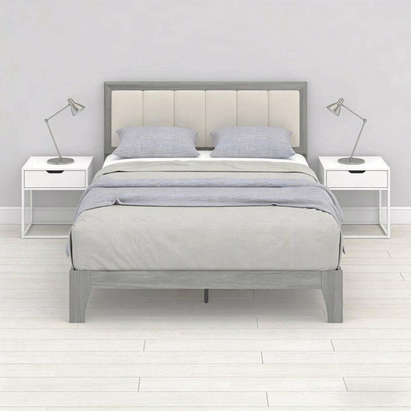 Platform Bed Frame With Wooden Slats,Bed Frame With Headboard