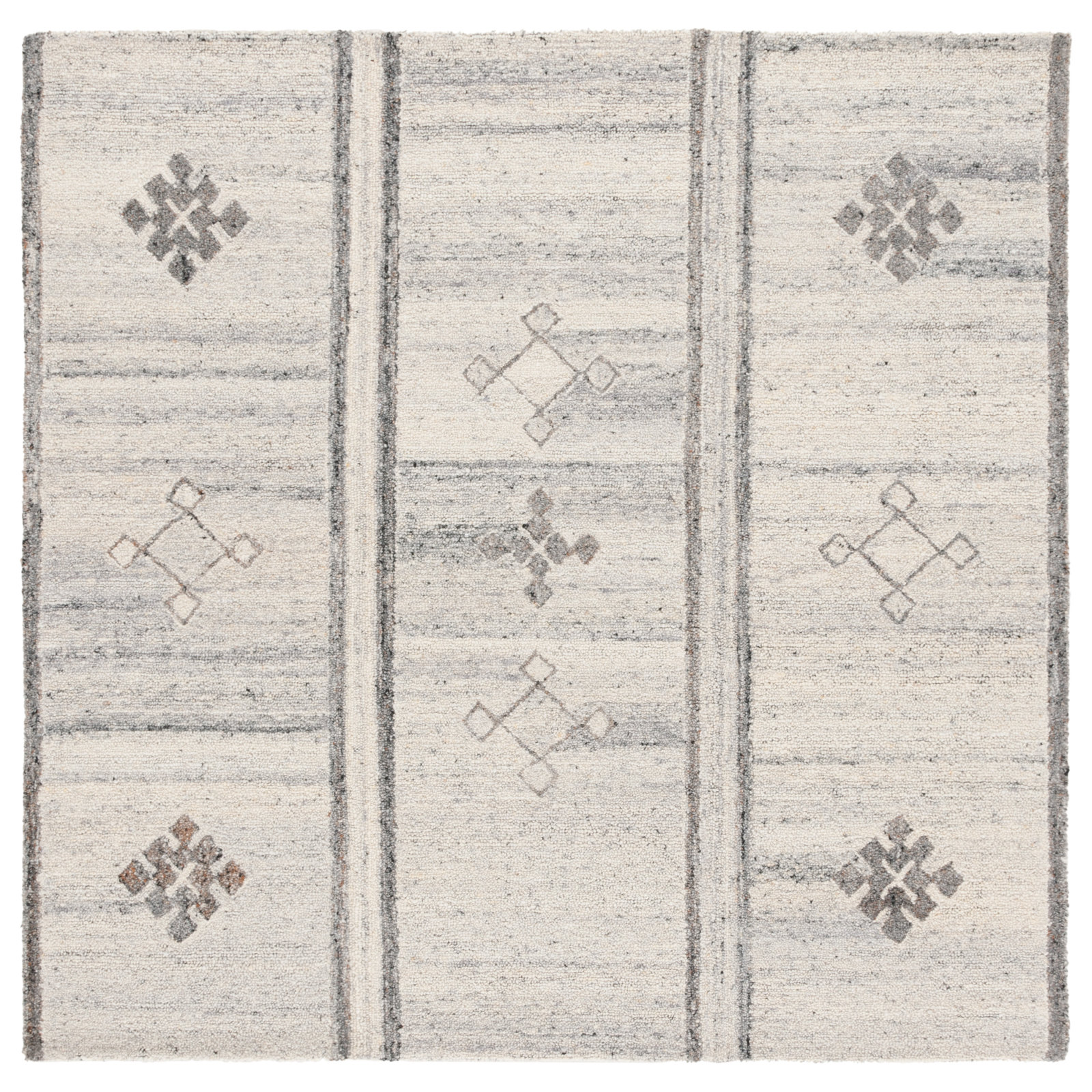 Jax Gray Hand-Woven Flatweave Wool Rug, Square 6'