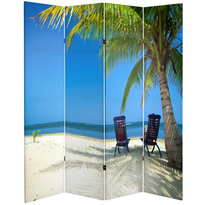 72" x 63" Double Sided Ocean 4 Panel Room Divider