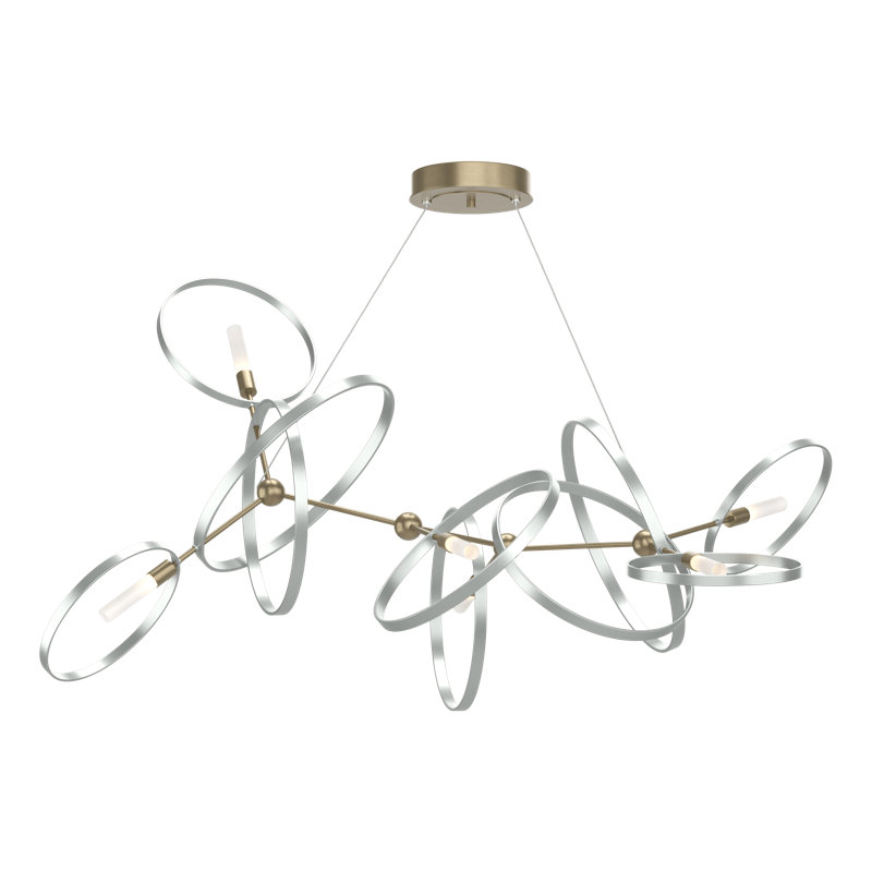 Celesse 6 - Light Unique Geometric Chandelier, Soft Gold, Vintage Platinum