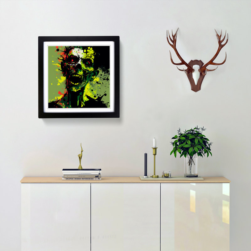 Single Picture Frame Print on Wood, Black Framed