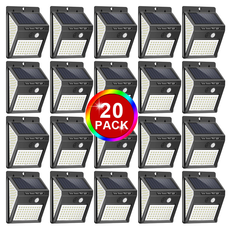 .55 Watt LED Solar Power Dusk to Dawn Battery Operated Outdoor Security Wall Pack with Motion Sensor (Pack of 144)