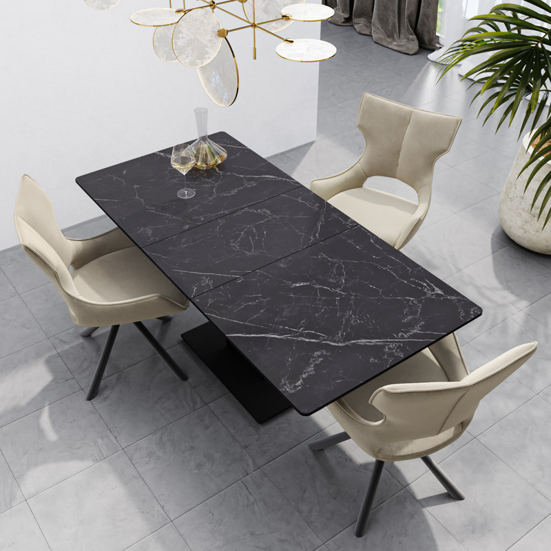 Cykana Metal Base Dining Table, Black