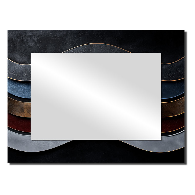 Abstract Fractal Whispers Of Dark Color  - Modern Accent Wall Mirror - Printed On Metal, 24" x 32"