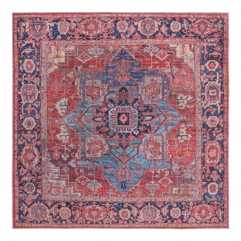 Haigh Washable Oriental Indoor Rug, Square 7'10" x 7'10"