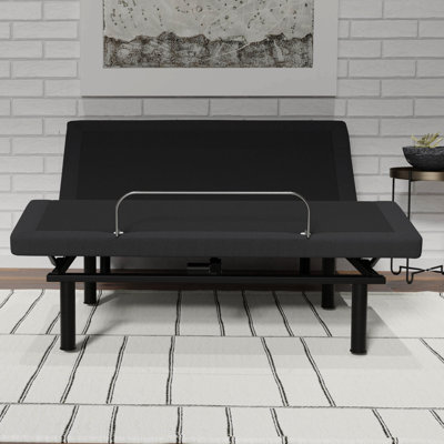 Grand lit réglable avec éclairage à DEL sous le lit, zéro et 3 pouces à 12 pouces de hauteur pour lit à commande vocale