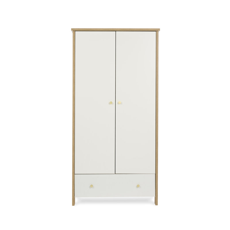 Nika Double Wardrobe - Oak & White