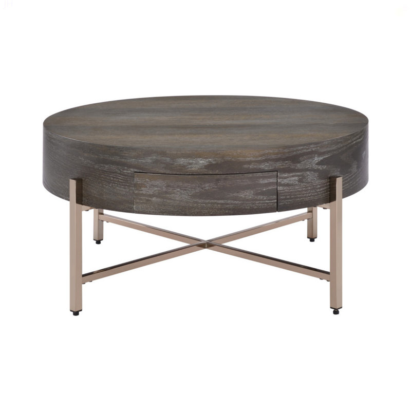 Table basse à tambour avec 1 tiroir