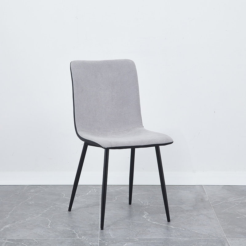 Ashlund 18.5'' H Linen Upholstered Side Chair, Black, Light Gray / Black