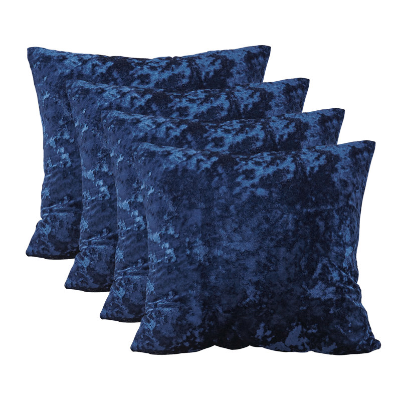 Crushed Velvet Throw Pillow Covers, Blue