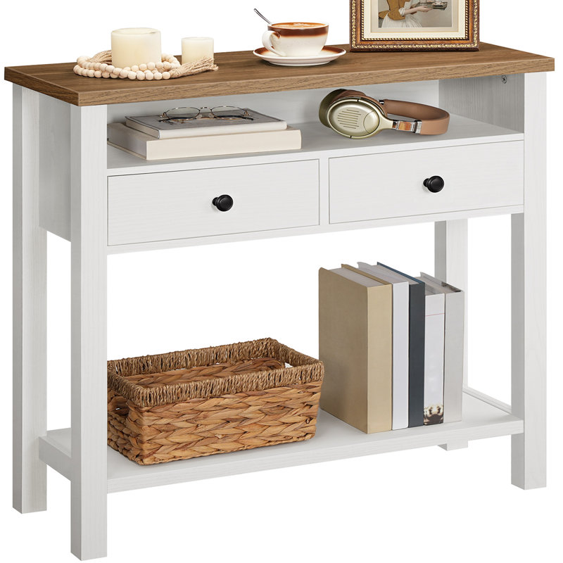 Sayveon 31.5" Farmhouse Console Table Entryway table with Drawers, White