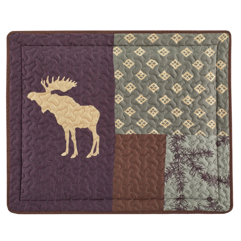 Warm-Toned Deer Patchwork Polyester Standard Sham