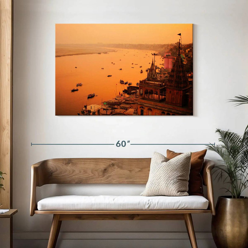 Ravi Hazy Varanasi Sunset, 30" H x 45" W