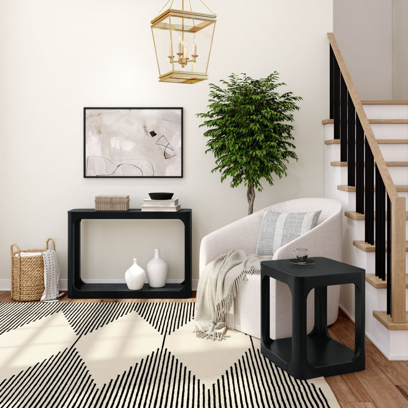 Maly 46.5'' Solid Wood Console Table, Black