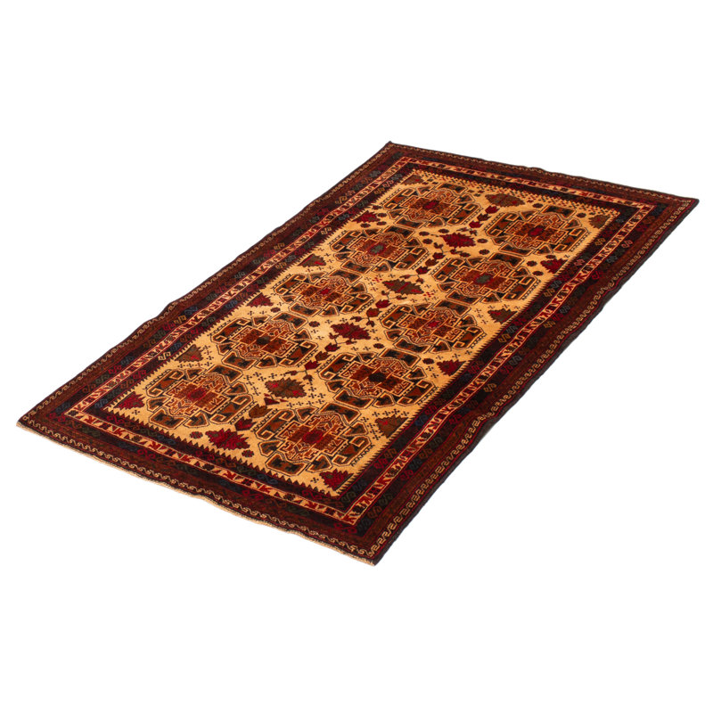 Tapis unique en laine nouvel âge rectangulaire 3 pi 11 po x 6 pi 5 po ivoire