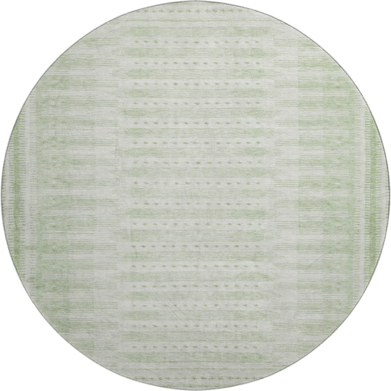 Premium Machine Washable Ashlynn Border Rug, Round 8'
