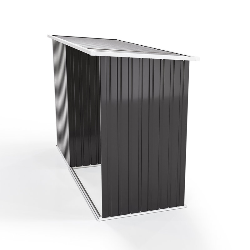 Ami-Lou 8Ft. W X 3 Ft. D Metal Flat Tool Shed, Black