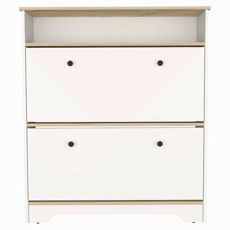 Range-chaussures à 2 tablettes, White