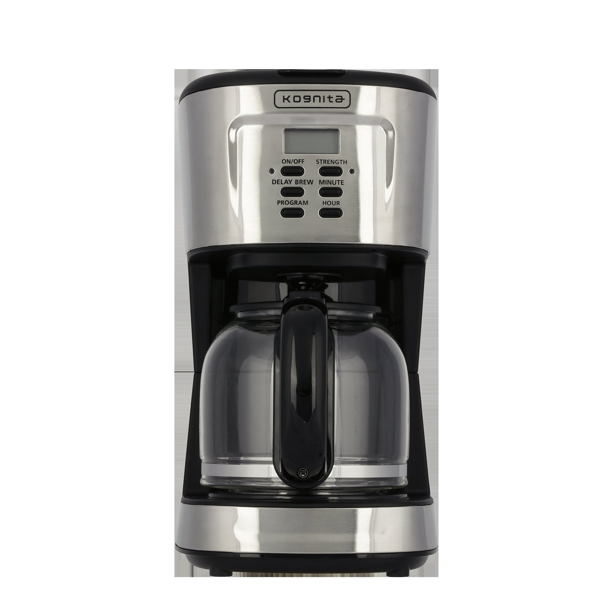 Kognita 12 Cup Programmable Coffee Maker& Ice Tea Maker with Glass  Carafe,900W Quick Brew,Black and Silver