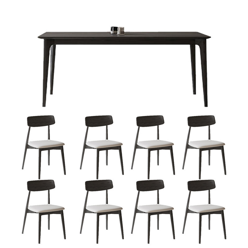 8 - Person Four Leg Dining Set, 29.53"H x 78.74"L x 35.43"W