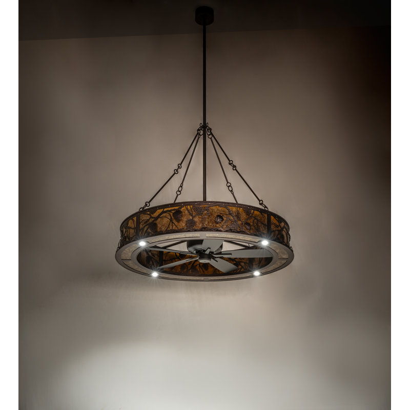 56" Wide Whispering Pines Chandel-Air, 10" H x 56" W x 56" D, Mahogany Bronze