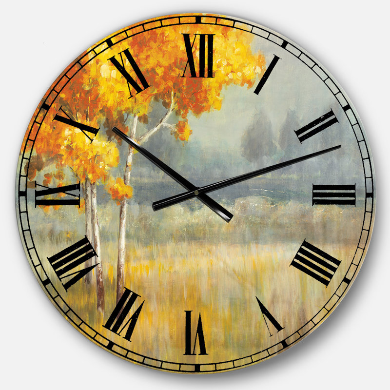 Swigart Autumn Landscape - horloge murale de maison de campagne, Moyenne