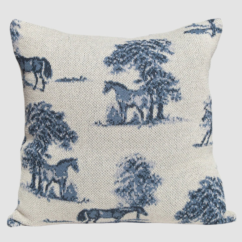 Toile Pillow, Blue