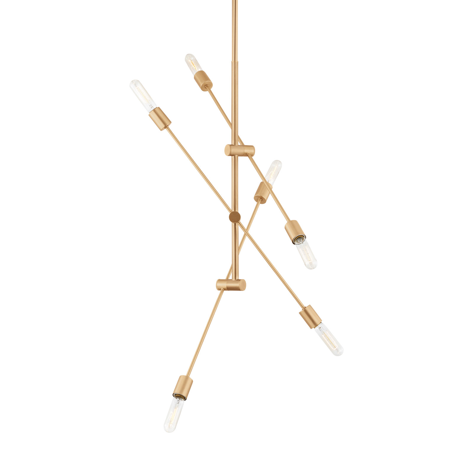 Leto 6-Light Chandelier, Satin Brass, 46" H x 40" W x 40" D
