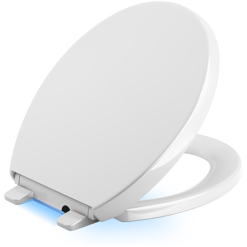 Reveal Nightlight Quiet-Close with Grip-Tight Round-Front Toilet Seat, White