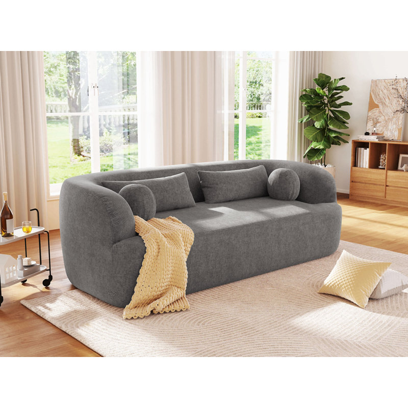 Canapé 86 po Chenille Boneless 86 po, Gris chenille