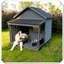 Niche pour chien en bois massif avec toit verrouillable et portes verrouillables