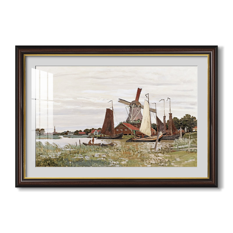 Moulin à vent de Zaandam, 1871 - Claude Monet - Reproduction encadrée sur mesure, 24x34 INNER SIZE, Framed Print with Mat