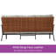 3 Person Steel Sofa With Faux Leather Wicker