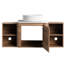 Meuble-lavabo de salle de bain de 122 cm (48 po) avec lavabo en céramique décorative, 2 étagères de rangement, porte à fermeture amortie, contreplaqué – style contemporain, imitation chêne, dimensions des étagères : 114 cm (45 po), poignées dissimulées