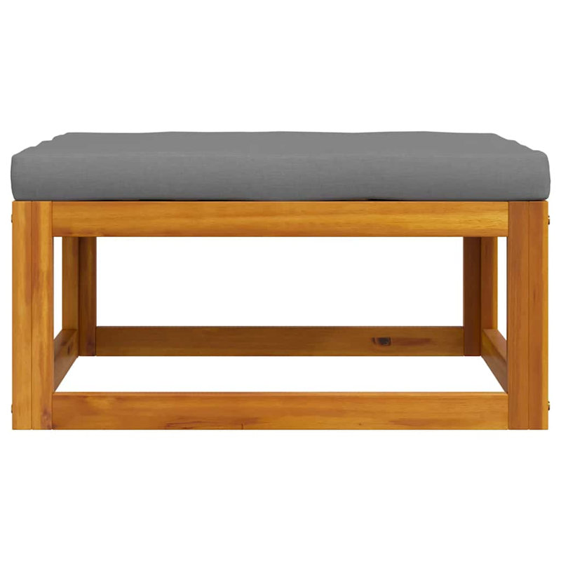 Repose-pieds d'extérieur modulaire gris foncé en bois d'acacia massif et polyester, Gris