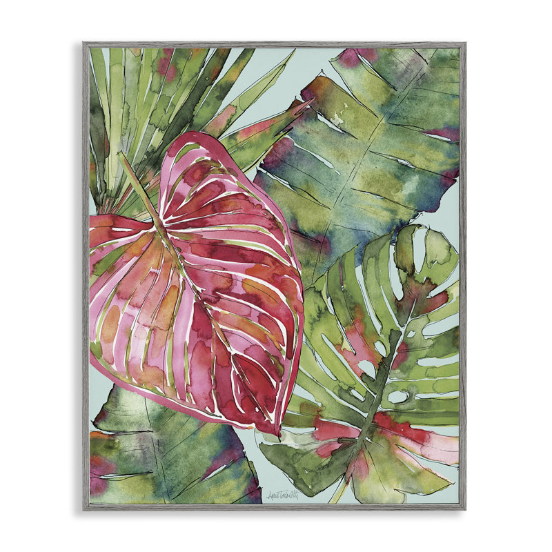 Rose et vert Palm Springs, estampe numérique, design par Anne Tavoletti, H 14 po x l 11 po, Estampe numérique Farmhouse