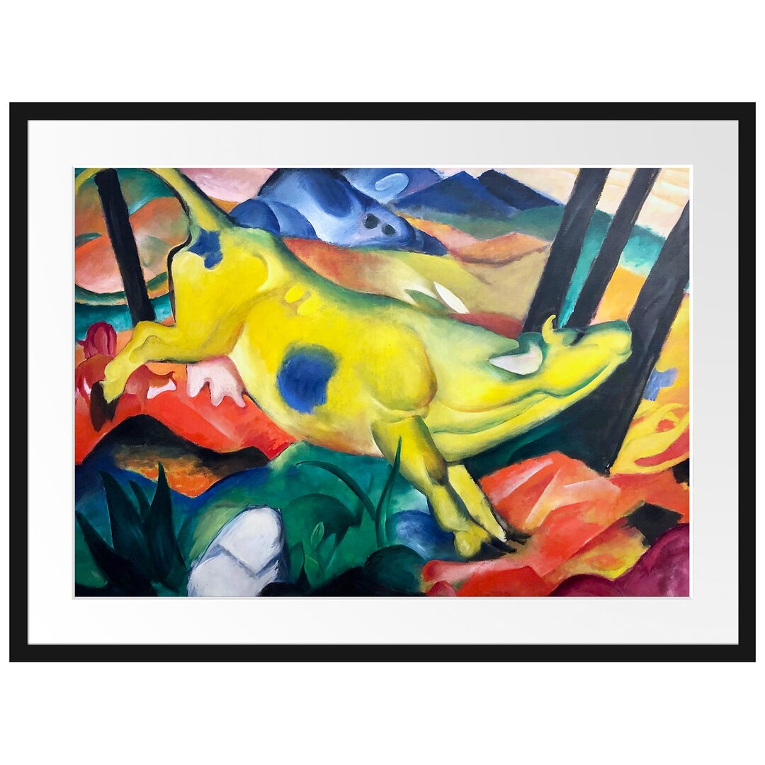 Gerahmter Kunstdruck Yellow Cow von Franz Marc