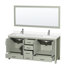 Sheffield 72" Freestanding Double Bathroom Vanity with Quartz Top with 70" Mirror-1375673232-1375673239-1375708464