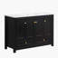 Meuble-lavabo noir 48 po avec lavabo en résine, armoire de rangement abondante - 4 portes à fermeture douce et 2 tiroirs-128756067