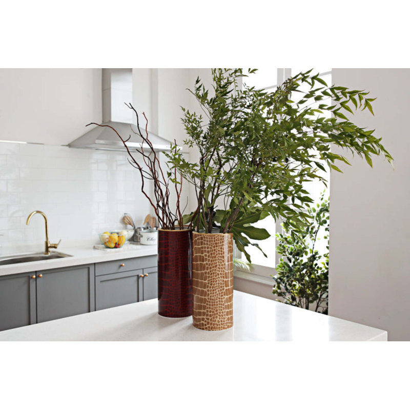 Bone China Table Vase, Red