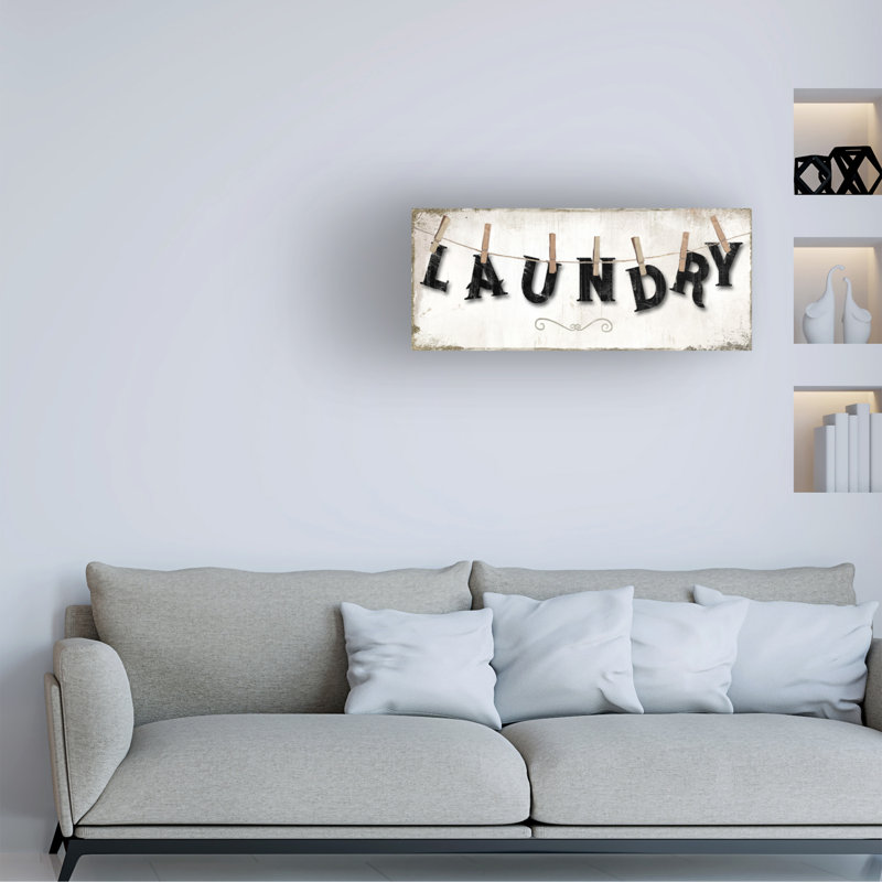 " Laundry Sign " by Sasha, 10" H x 24" W x 2" D