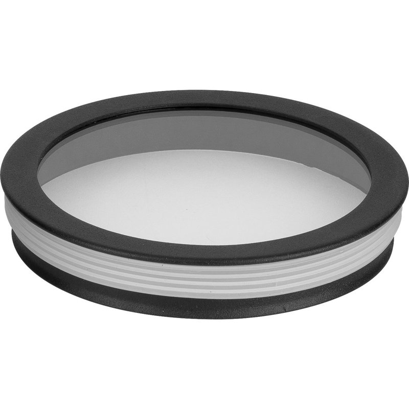 Lentille cylindrique ronde en verre transparent, Noir, H 0,83 po x l 5 po x P 5 po